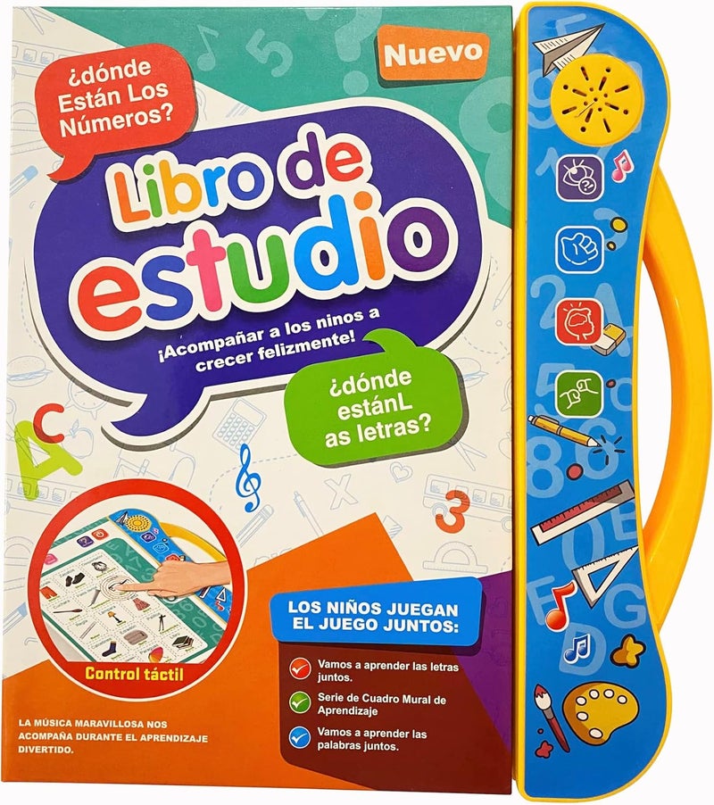 MINMEER Spanish-English Learning Toys for Kids, Learn Basic Spanish Vocabulary, Alphabet, Numbers, Colors, Bilingual Toys for Toddlers - Image 1